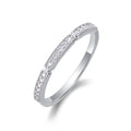 Jewelry wholesale Wholesale Moissanite D/VVS1 Round-Cut Segmented Pavé Stackable Ring – 18K White Gold Vermeil on 925 Silver, GRA Certified