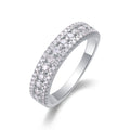 Jewelry wholesale Wholesale Moissanite D/VVS1 Three-Row Half-Eternity Band with Round Cut Stones – 18K White Gold Vermeil on 925 Silver, GRA Certified