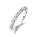Jewelry wholesale Wholesale Moissanite D/VVS1 Two-Row Pavé Half-Eternity Band – 18K White Gold Vermeil on 925 Silver, GRA Certified