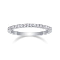 Jewelry wholesale Wholesale Moissanite D/VVS1  Pavé Half-Eternity Prong-Set Band – 18K White Gold Vermeil on 925 Silver，GRA Certified