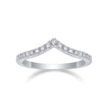 Jewelry wholesale Wholesale Moissanite D/VVS1 Prong-Set Chevron Half-Eternity Band – 18K White Gold Vermeil on 925 Silver, GRA Certified