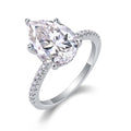 Jewelry wholesale Wholesale Moissanite D/VVS1 Pear Cut Five-Prong Solitaire Pavé Shoulder Engagement Ring – 18K White Gold Vermeil on 925 Silver, GRA Certified