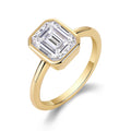 Jewelry wholesale Wholesale Moissanite D/VVS1 Emerald Cut Channel-Set Engagement Ring – 18K Yellow  Gold Vermeil on 925 Silver, GRA Certified