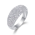 Jewelry wholesale Wholesale Moissanite D/VVS1 Pavé Dome Ring – 18K White Gold Vermeil on 925 Silver，GRA Certified