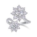 Jewelry wholesale Wholesale Moissanite 1CT D/VVS1 Round Cut Four-Prong Two-Stone Engagement Ring – 18K White Gold Vermeil on 925 Silver, GRA Certified