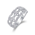 Jewelry wholesale Wholesale Moissanite D/VVS1 Hollow Lace Floral Ring – 925 Sterling Silver with 18K White Gold Vermeil, GRA Certified