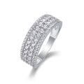 Jewelry wholesale Wholesale Moissanite Round-Cut D/VVS1 Four-Row Pavé Eternity Band – 18K White Gold Vermeil On 925 Silver, GRA Certified