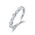 Jewelry wholesale Wholesale Moissanite D/VVS1 Round Bezel & Marquise-Inspired Half-Eternity Band – 18K White Gold Vermeil on 925 Silver, GRA Certified