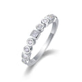 Jewelry wholesale Wholesale Moissanite  D/VVS1 Alternating Round & Princess Bezel Eternity Band – 18K White Gold Vermeil on 925 Silver，GRA Certified