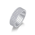 Jewelry wholesale Wholesale Moissanite Round-Cut D/VVS1 Four-Row Pavé Eternity Band – 18K White Gold Vermeil On 925 Silver, GRA Certified