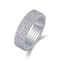 Jewelry wholesale Wholesale Moissanite Round-Cut D/VVS1 Five-Row Pavé Eternity Band – 18K White Gold Vermeil On 925 Silver, GRA Certified