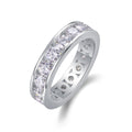 Jewelry wholesale Wholesale Moissanite D/VVS1 Round Cut Channel-Set Half-Eternity Band  – 18K White Gold Vermeil on 925 Silver, GRA Certified