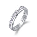 Jewelry wholesale Wholesale Moissanite D/VVS1 Round Cut Channel-Set Half-Eternity Band  – 18K White Gold Vermeil on 925 Silver, GRA Certified