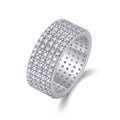 Jewelry wholesale Wholesale Moissanite Round-Cut D/VVS1 Five-Row Pavé Eternity Band – 18K White Gold Vermeil On 925 Silver, GRA Certified