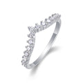 Jewelry wholesale Wholesale Moissanite D/VVS1 Prong-Set Chevron Half-Eternity Band – 18K White Gold Vermeil on 925 Silver, GRA Certified