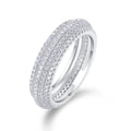 Jewelry wholesale Wholesale Moissanite Round-Cut D/VVS1 Four-Row Pavé Eternity Band – 18K White Gold Vermeil on 925 Silver, GRA Certified