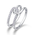 Jewelry wholesale Wholesale Moissanite D/VVS1 Round Brilliant Cut Interlocking Loop Ring – 925 Sterling Silver with 18K White Gold Vermeil, GRA Certified