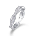 Jewelry wholesale Wholesale Moissanite D/VVS1 Round Brilliant Cut Infinity Twist Eternity Band – 925 Sterling Silver with 18K White Gold Vermeil, GRA Certified
