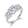 Jewelry wholesale Wholesale Moissanite 3CT D/VVS1 Round Cut Three-Stone Engagement Ring with Four-Prong Setting – 18K White Gold Vermeil on 925 Silver, GRA Certified