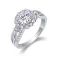 Jewelry wholesale Wholesale Moissanite 2CT D/VVS1 Round-Cut four-Prong Pavé Shoulder Solitaire  Engagement Ring – 18K White Gold Vermeil on 925 Silver, GRA Certified
