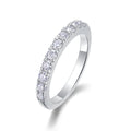 Jewelry wholesale Wholesale Moissanite Round-Cut D/VVS1 Pavé Half-Eternity Band – 18K White Gold Vermeil on 925 Silver, GRA Certified
