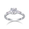 Jewelry wholesale Wholesale Moissanite D/VVS1 Round Cut Four-Prong Three-Stone Engagement Ring – 18K White Gold Vermeil on 925 Silver, GRA Certified