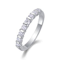 Jewelry wholesale Wholesale Moissanite Round-Cut D/VVS1 Bar-Set Half-Eternity Band – 18K White Gold Vermeil on 925 Silver, GRA Certified
