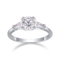 Jewelry wholesale Wholesale Moissanite D/VVS1 Cushion Cut Four-Prong Three-Stone Engagement Ring – 18K White Gold Vermeil on 925 Silver, GRA Certified