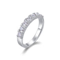 Jewelry wholesale Wholesale Moissanite D/VVS1  Pavé Half-Eternity Prong-Set Band – 18K White Gold Vermeil on 925 Silver，GRA Certified