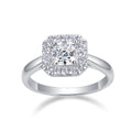 Jewelry wholesale Wholesale Moissanite D/VVS1 Asscher Cut Four-Prong Pavé Engagement Ring – 18K White Gold Vermeil on 925 Silver, GRA Certified