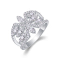Jewelry wholesale Wholesale Moissanite D/VVS1 Floral Cluster Ring – 925 Sterling Silver with 18K White Gold Vermeil, GRA Certified