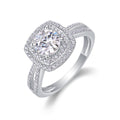 Jewelry wholesale Wholesale Moissanite 1CT D/VVS1 Round Cut Four-Prong Double Halo Split Shank Pavé Engagement Ring – 18K White Gold Vermeil on 925 Silver, GRA Certified