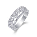 Jewelry wholesale Wholesale Moissanite Round & Marquise-Cut D/VVS1 Hollow-Out Band – 18K White Gold Vermeil on 925 Silver, GRA Certified