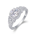 Jewelry wholesale Wholesale Moissanite 1CT D/VVS1 Round Cut Four-Prong Halo Geometric Pavé Engagement Ring – 18K White Gold Vermeil on 925 Silver, GRA Certified