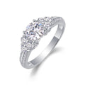 Jewelry wholesale Wholesale Moissanite 1CT D/VVS1 Round Cut Four-Prong Cluster Pavé Engagement Ring – 18K White Gold Vermeil on 925 Silver, GRA Certified