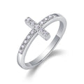 Jewelry wholesale Wholesale Moissanite D/VVS1 Round Cut Minimalist Cross Ring – 925 Sterling Silver with 18K White Gold Vermeil, GRA Certified, Timeless Faith Style