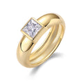 Jewelry wholesale Wholesale Moissanite D/VVS1 Princess Cut Solitaire Engagement Ring – 925 Sterling Silver with 18K Yellow Gold Vermeil, GRA Certified