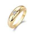 Jewelry wholesale Wholesale Moissanite D/VVS1 Round Cut Starburst Dome Ring – 18K Yellow Gold Vermeil on 925 Sterling Silver, GRA Certified