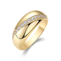 Jewelry wholesale Wholesale Moissanite D/VVS1 Round Cut Matte Brushed Dome Ring – 18K Yellow Gold Vermeil on 925 Sterling Silver, GRA Certified