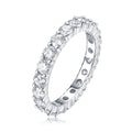 Jewelry wholesale Wholesale Moissanite D/VVS1 Round Brilliant Cut Eternity Band – 925 Sterling Silver with 18K White Gold Vermeil, GRA Certified – Classic Prong Setting