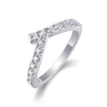 Jewelry wholesale Wholesale Moissanite D/VVS1 Pavé V-Shaped Half-Eternity Band – 18K White Gold Vermeil on 925 Silver, GRA Certified
