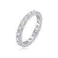 Jewelry wholesale Wholesale Moissanite D/VVS1 Round Brilliant Cut Eternity Ring – 925 Sterling Silver with 18K White Gold Vermeil, GRA Certified – Classic Square-Prong Setting