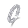 Jewelry wholesale Wholesale Moissanite Round-Cut D/VVS1 Three-Row Pavé Eternity Band - 18K White Gold Vermeil on 925 Silver, GRA Certified