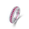 Jewelry wholesale Wholesale Pink Lab Moissanite D/VVS1 Eternity Ring – Triple Row Band, Platinum on S925, GRA Certified