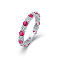 Jewelry wholesale Wholesale Red Lab Moissanite Alternating Eternity Ring – Platinum on S925 Silver, GRA Certified
