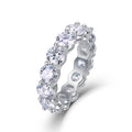 Jewelry wholesale Wholesale Moissanite D/VVS1 Round Brilliant Cut Infinity Twist Eternity Band – 925 Sterling Silver with 18K White Gold Vermeil, GRA Certified
