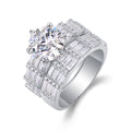 Jewelry wholesale Wholesale Moissanite 3CT D/VVS1 Round Cut Six-Prong Solitaire Pavé Shoulder Engagement Ring – 18K White Gold Vermeil on 925 Silver, GRA Certified