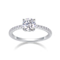 Jewelry wholesale Wholesale Moissanite 10CT D/VVS1 Round Cut Four-Prong Halo Engagement Ring with Pavé Shoulders – 18K White Gold Vermeil on 925 Silver, GRA Certified