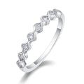 Jewelry wholesale Wholesale Moissanite D/VVS1 Round Bezel Half-Eternity Band – 18K White Gold Vermeil on 925 Silver, GRA Certified