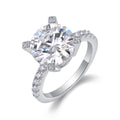 Jewelry wholesale Wholesale Moissanite 5CT D/VVS1 Round-Cut four-Prong Solitaire Pavé Shoulder Engagement Ring – 18K White Gold Vermeil on 925 Silver, GRA Certified